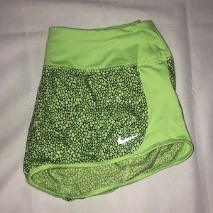 Neon Green Nike Dri-Fit Running Shorts
